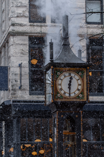 Steam Clock in the Snow