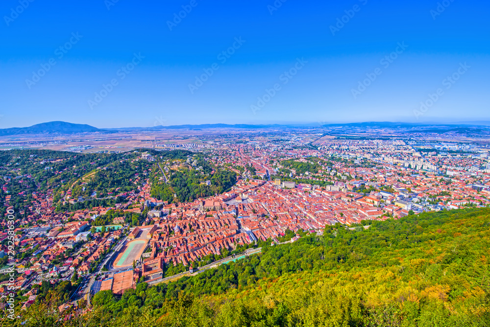 Panoramic scene of Brasov city