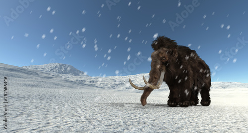 Tableau sur toile Extremely detailed and realistic high resolution 3d illustration of a mammoth