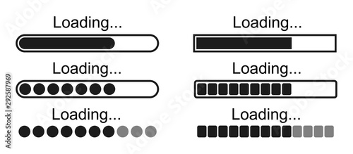 Set loading bar icons – stock vector