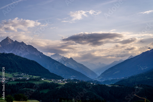 landscape with mountains and lake