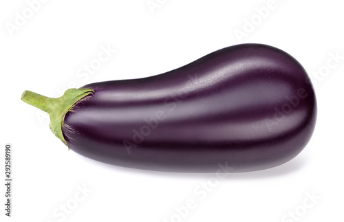 single ripe eggplant isolated on white background photo