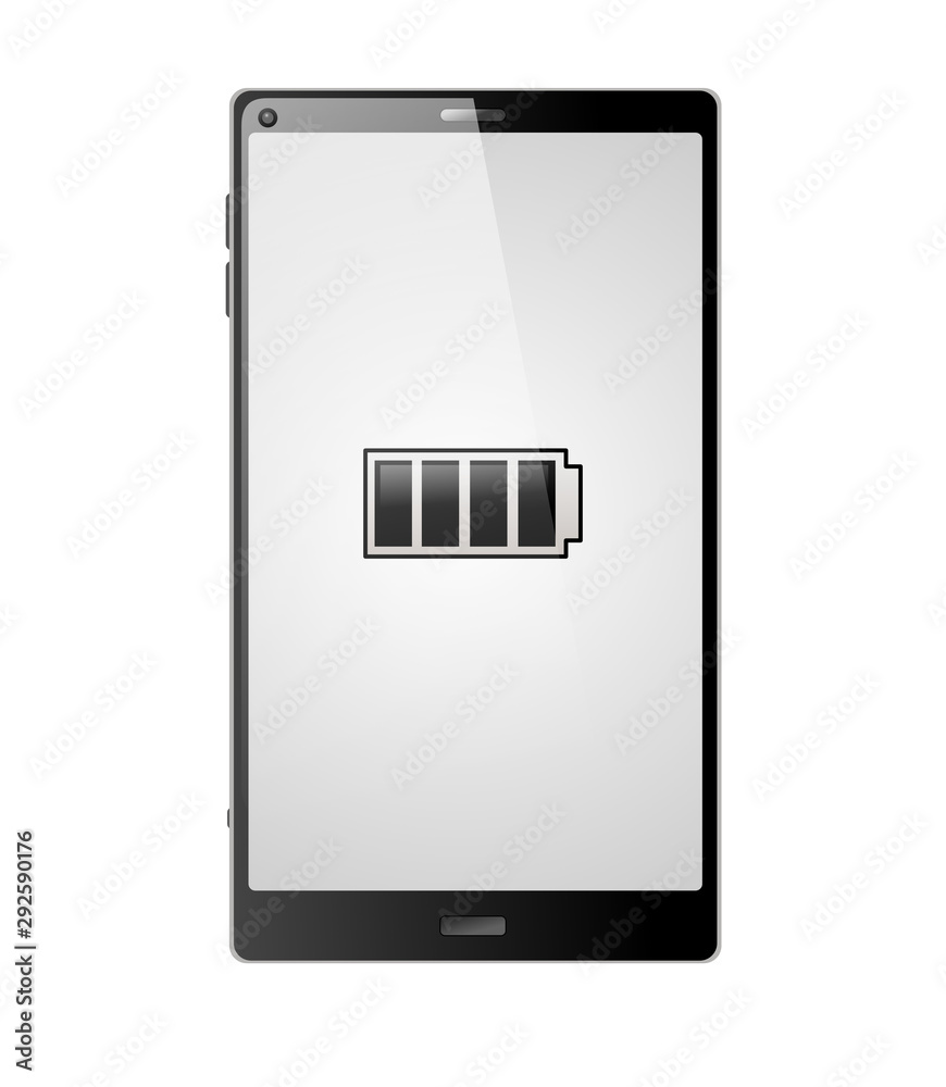 Smartphone mit Batterie Voll - Farbschema 01 Smartphone mit Batterie Voll - Farbschema 01
