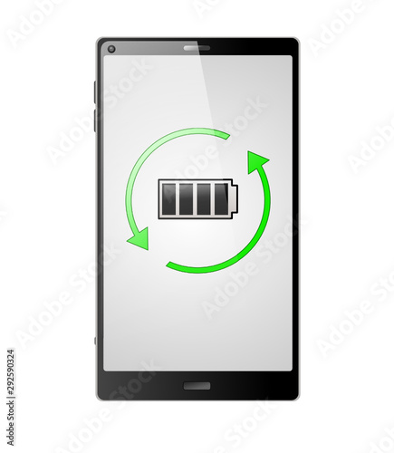 Smartphone mit Batterie und Kreislauf - Farbschema 01