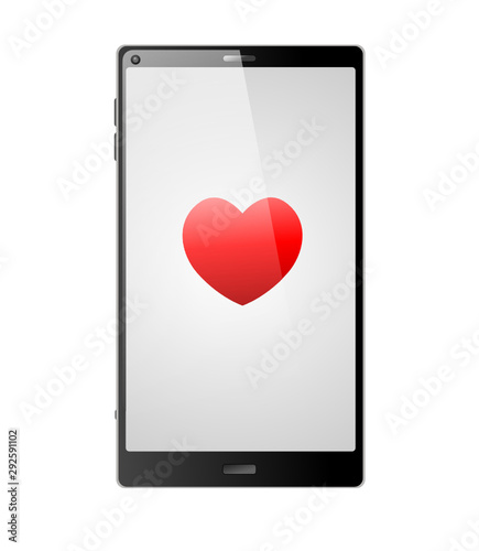Smartphone mit Herz - Farbschema 01