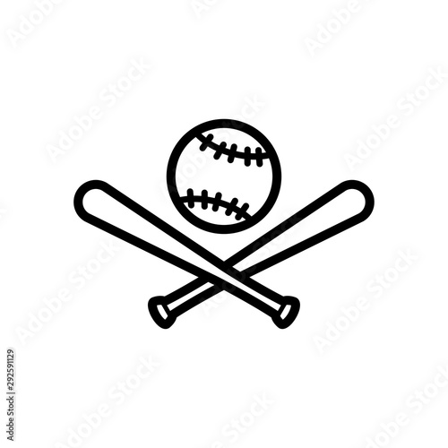 baseball and stick icon