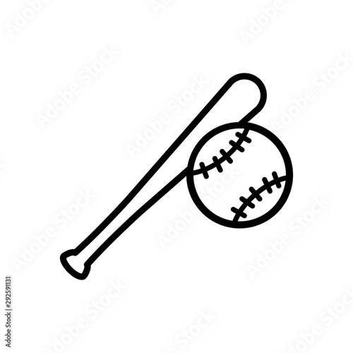 baseball and stick icon