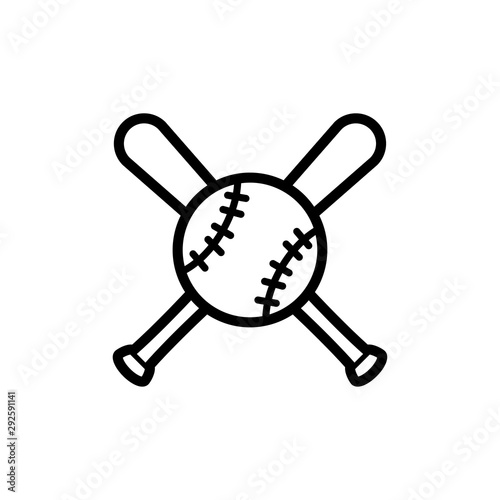 baseball and stick icon