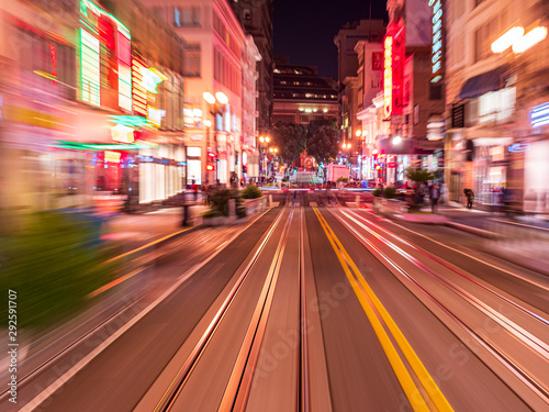 Dynamic Night Cable Car drive through San Francisco © Wolfgang Hauke