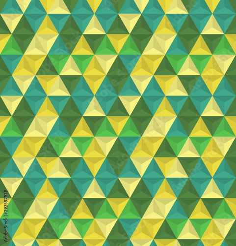 Abstract seamless background pattern with colorful triangles. Mosaic texture for prints, textile, fabric, package, cover, greeting cards.