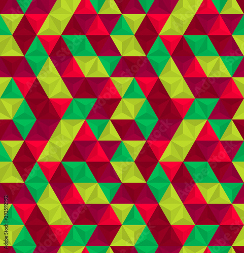 Triangular seamless pattern. Geometric abstract polygonal mosaic. Decorative backdrop for wallpaper, pattern fills, web page background, surface textures.