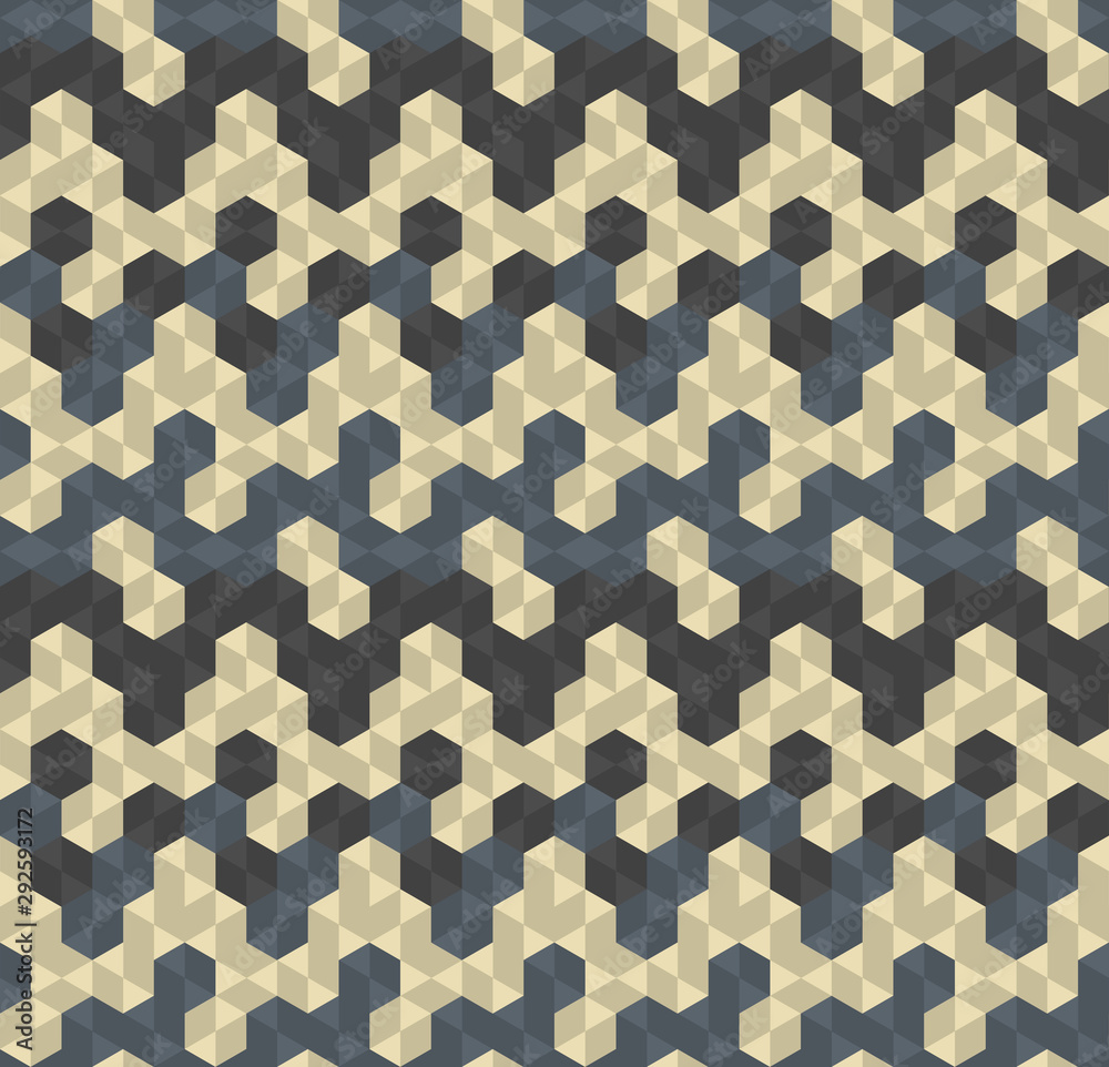 Fototapeta premium Abstract seamless pattern. Colorful geometric background with hexagons.