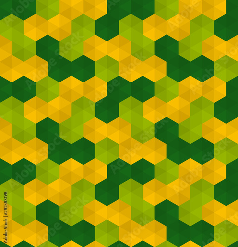 Seamless geometric wallpaper. Mosaic template pattern made of hexagons. For any design purposes.