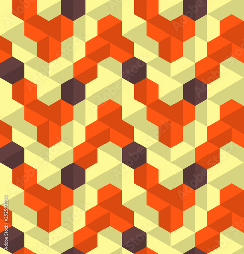 Abstract seamless hexagon pattern. Background design for prints, textile, fabric, package, cover, greeting cards.