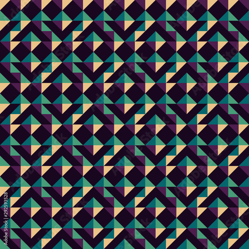 Seamless geometric wallpaper. Mosaic template pattern made of triangles. For any design purposes.