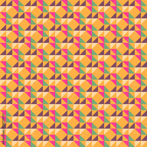 Seamless geometric pattern with triangles. Textile printing, fabric, package, cover, greeting cards.