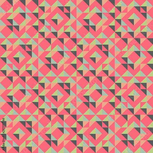 Colorful seamless pattern with triangles. Low poly geometric background.