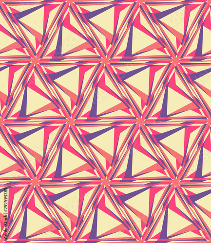 Colorful seamless pattern with triangles. Low poly geometric background.