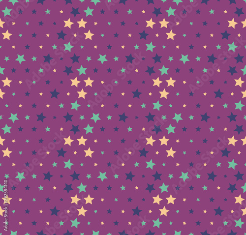 Abstract seamless background pattern with colorful stars. Mosaic texture for prints, textile, fabric, package, cover, greeting cards.