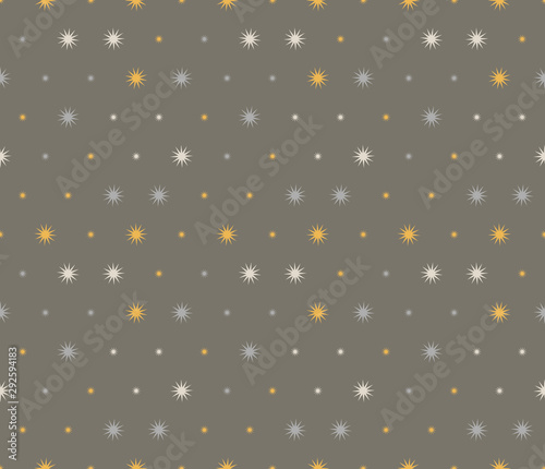 Vector abstract seamless pattern with stars of different colors. Textile background for package, cover, greeting cards.