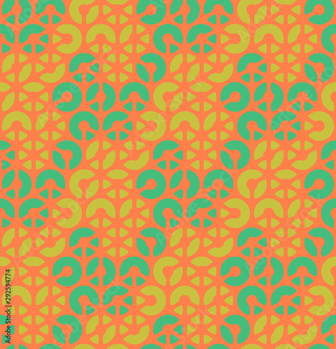 Vector seamless illustration of multicolor circle pattern. Colored geometric vector background.