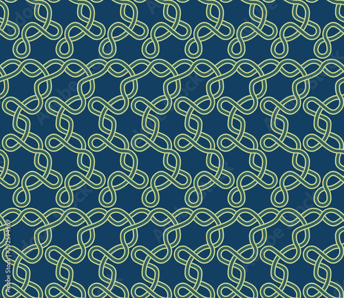 Vector seamless illustration of multicolor knot pattern. Colored geometric vector background.