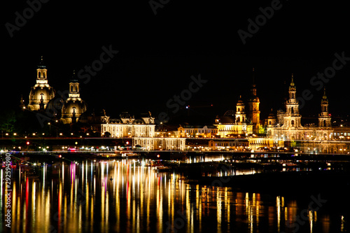cityscape  night wiev Dresden   Germany