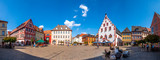 Panorama, Marktplatz mit historischem Rathaus, Karlstadt am Main, Deutschland