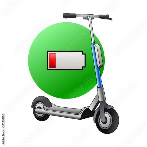 E-Scooter mit leerer Batterie