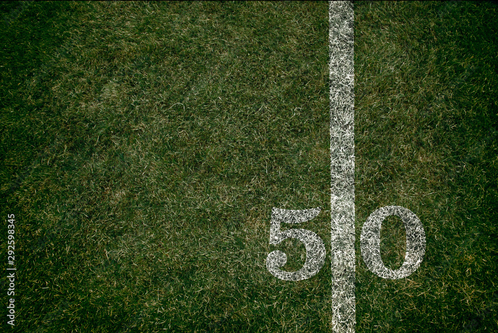Naklejka Futbol amerykański 50 linii boiska i gra w piłkę nożną