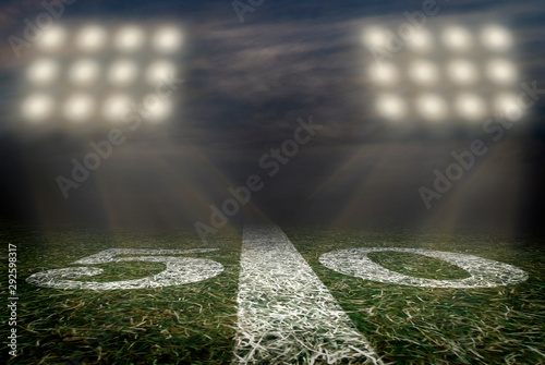 American Football 50 yard line football field friday night lights