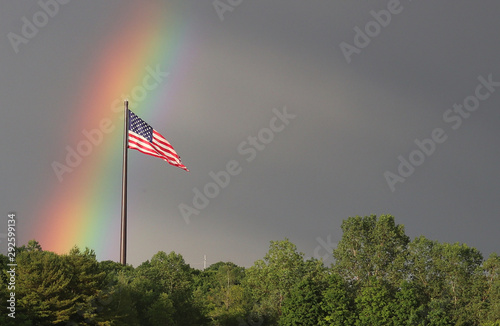 flag in front of rainbow 2