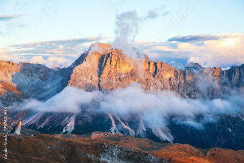 Beautiful Seceda Mountains and stunning views of the Odle Mountains and Dolomites mountains, Val Gardena, Trentino Alto Adige,  South Tyrol © rolandbarat