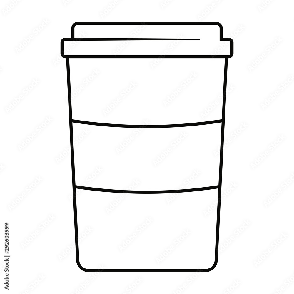 Vetor do Stock: Paper coffee cup vector illustration in black and white. |  Adobe Stock