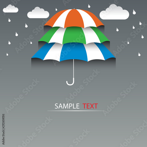 Umbrella third floor and rain background vector