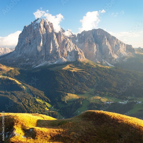 Plattkofel and Grohmannspitze Dolomites mountains