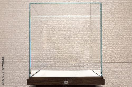Empty glass showcase display