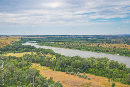 View of the Don River from the observation deck of the Natural Park Donskoy, Volgograd Region