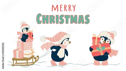 Christmas cute penguin