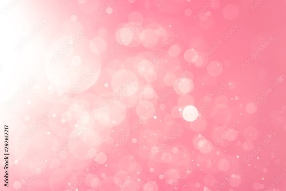 Abstract Pink bokeh defocus glitter blur background.