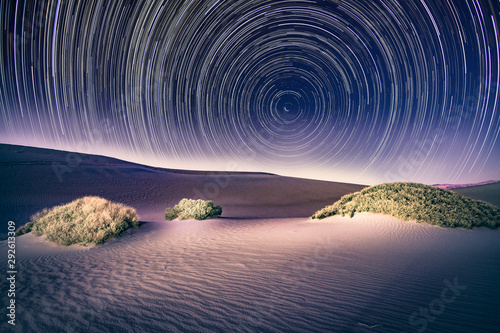 Death Valley National Park with light painting and star trails