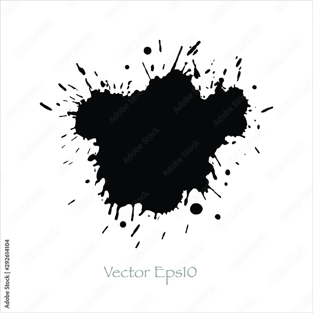 Obraz premium splash brush color black ink background.Vector EPS10