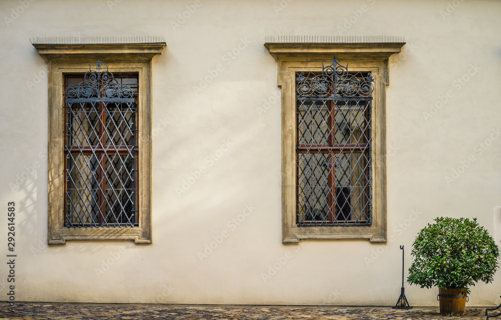 Fototapeta premium Two historic european windows