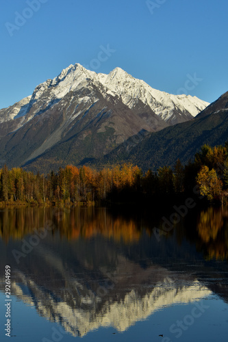 Fall colors at Reflections Lake, Alaska