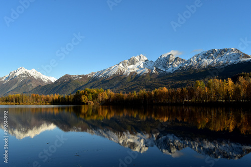 Fall colors at Reflections Lake  Alaska