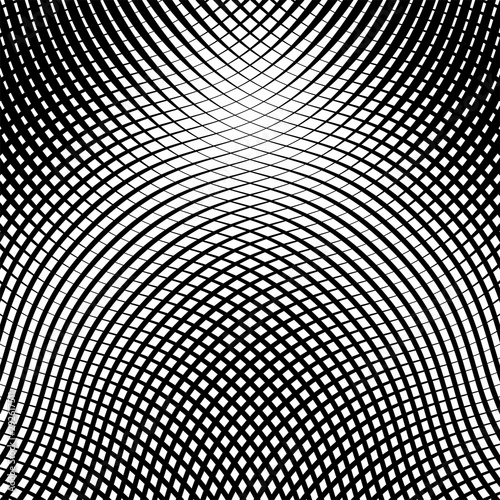 Abstract monochrome, black and white moire, interlace, jumbled cluttered lines grid, mesh background, pattern and texture. Geometric crosshatch random wavy, curvy, zig-zag, crisscross matrix of lines