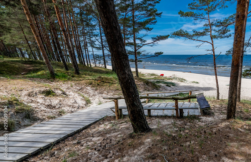 Coastal sunny landscape in Jurmala that is a famous international tourist res...