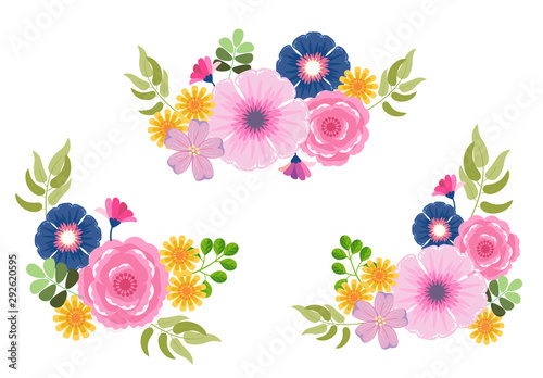 colorful floral flower blooming vector