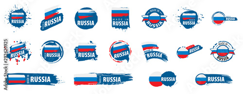 Russia flag, vector illustration on a white background