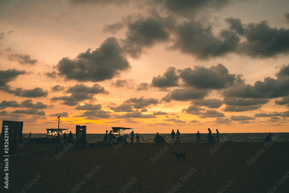 Sunset Sri Lanka beach